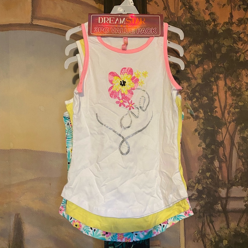 Tropical theme tank top 3 pack